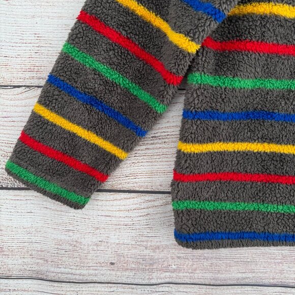 Hanna Andersson‎ Striped Fuzzy Fleece 1/4 Zip Jacket Youth Size 140/US 10 Gray - Picture 5 of 13